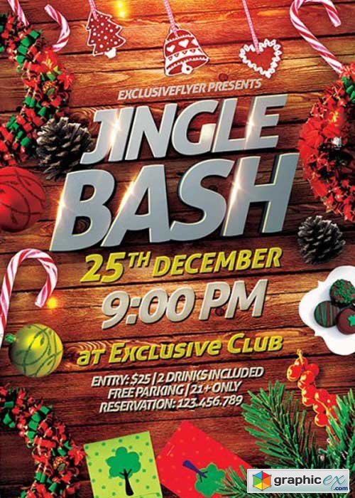 Jingle Bash Premium Flyer Template + Facebook Cover