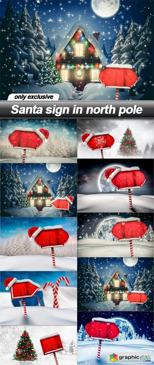 Santa sign in north pole - 10 UHQ JPEG