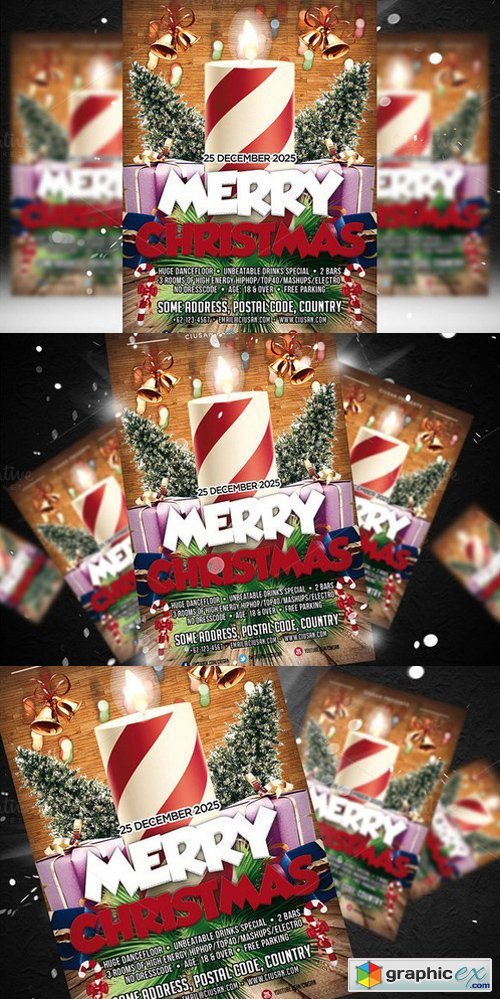 Merry Christmas Flyer Template 4 423718