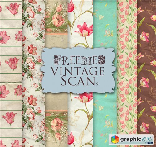 Flower Background Textures in Vintage Style, part 16