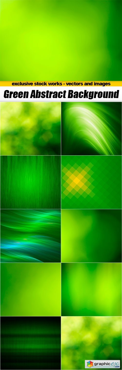 Green Abstract Backgrounds - 10x JPEGs