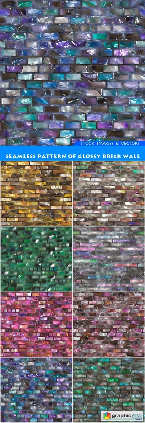 Seamless pattern of glossy brick wall 8X JPEG