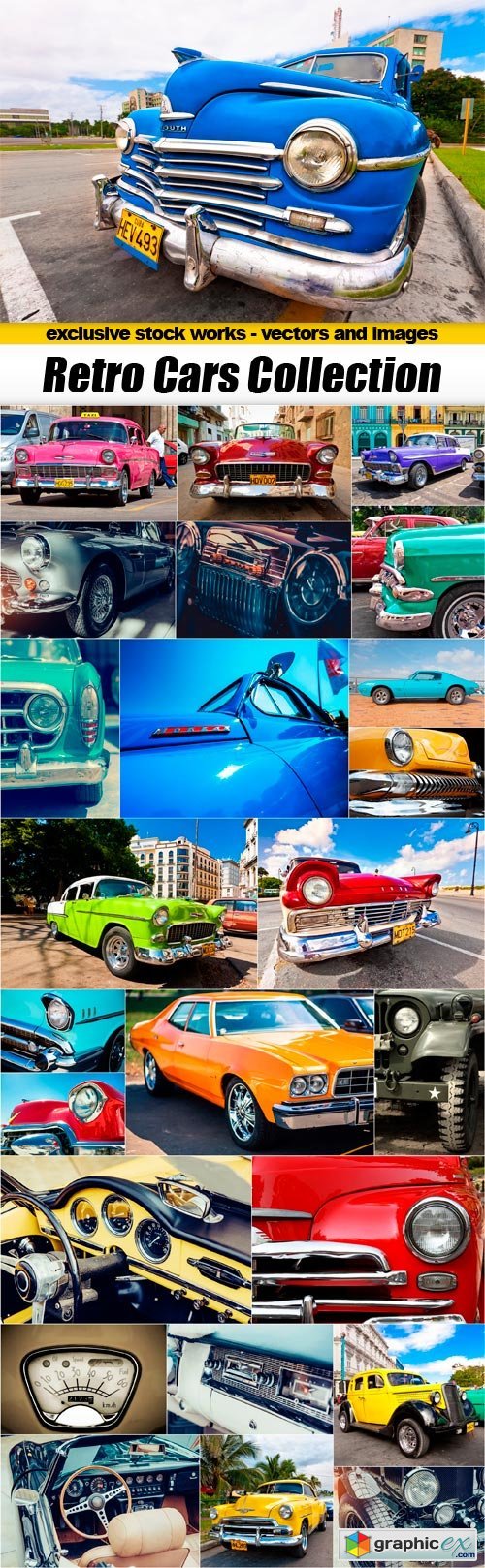 Retro Cars Collection - 25x JPEGs