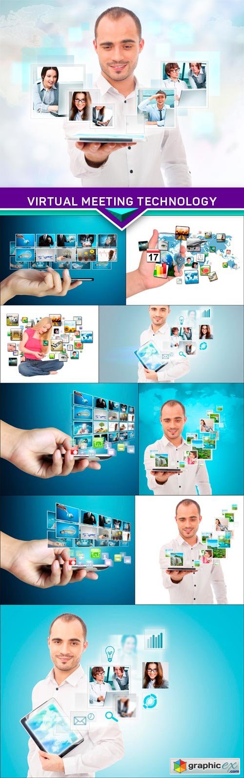 Virtual meeting technology for global business concept 10x JPEG