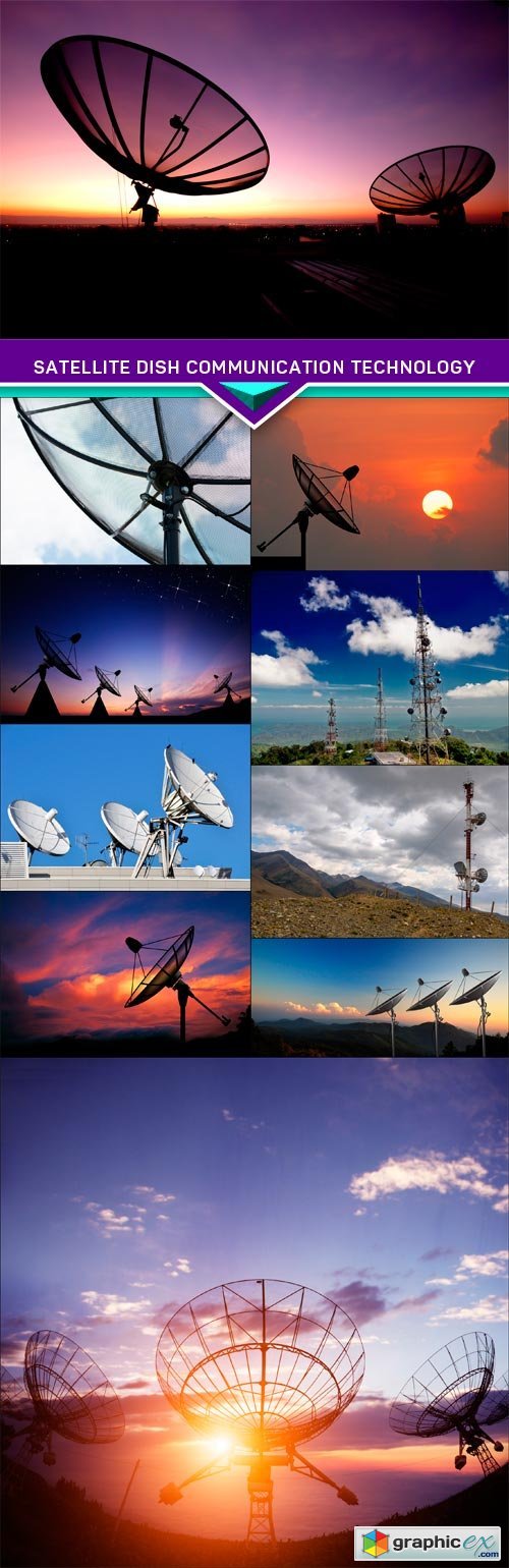  Satellite dish communication technology 10x JPEG