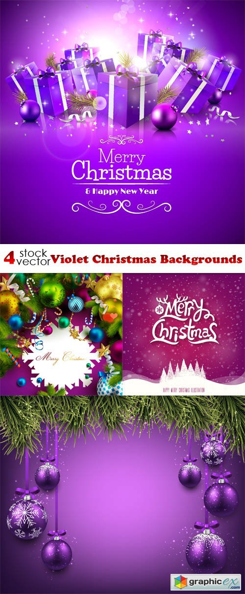 Vectors - Violet Christmas Backgrounds