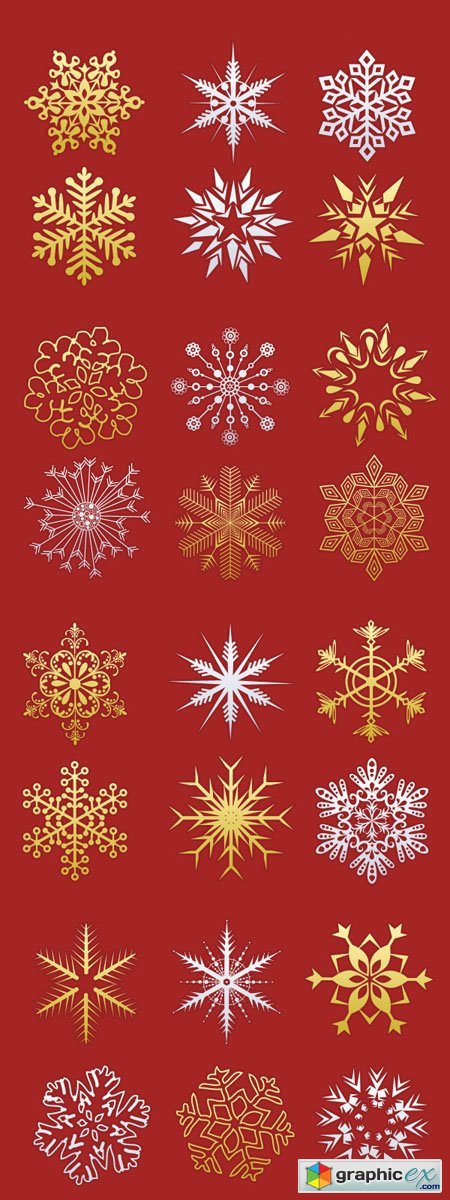 30 Christmas Snowflakes PSD Templates (Vector Shape)