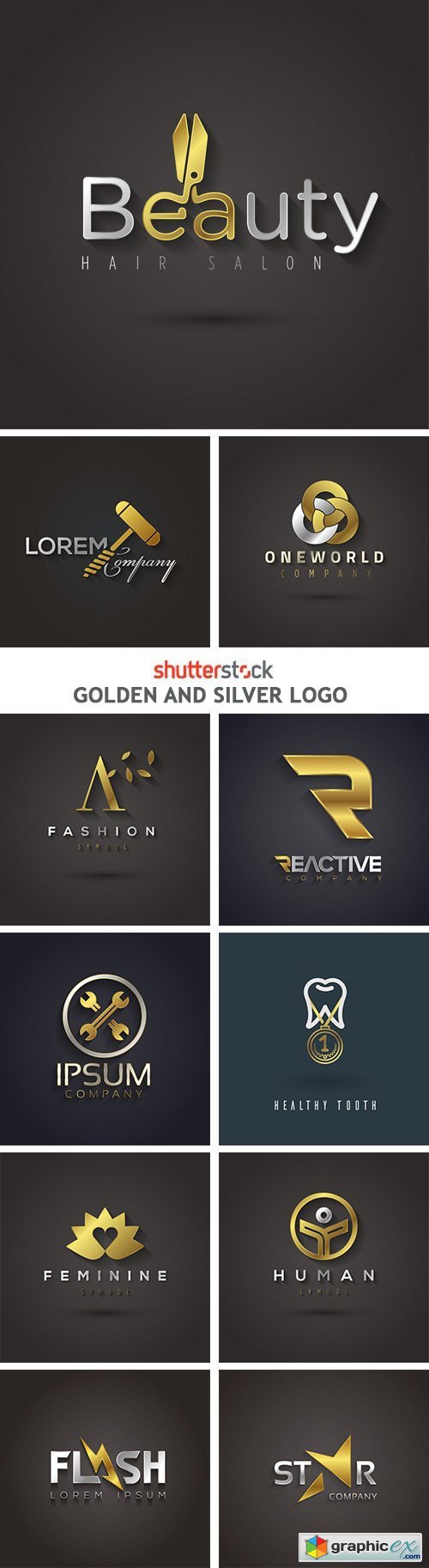 Golden And Silver Logo - 25xEPS