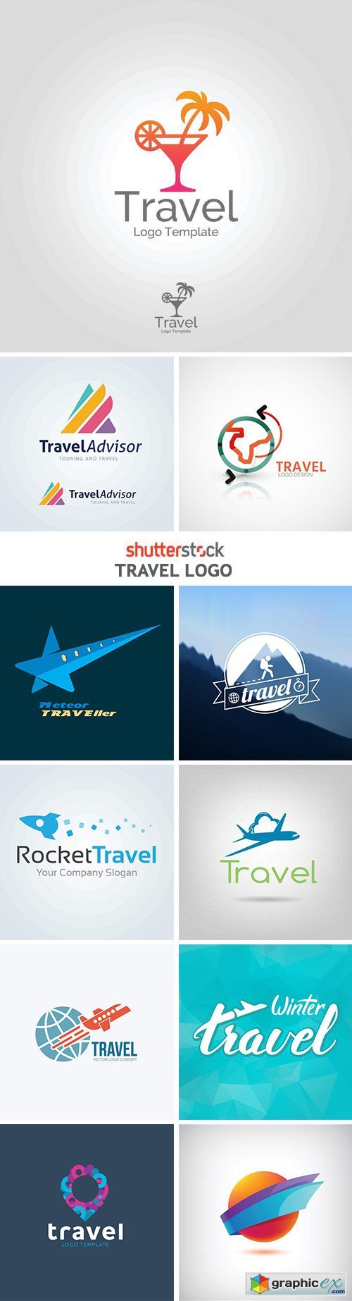 Travel Logo - 25xEPS » Free Download Vector Stock Image Photoshop Icon