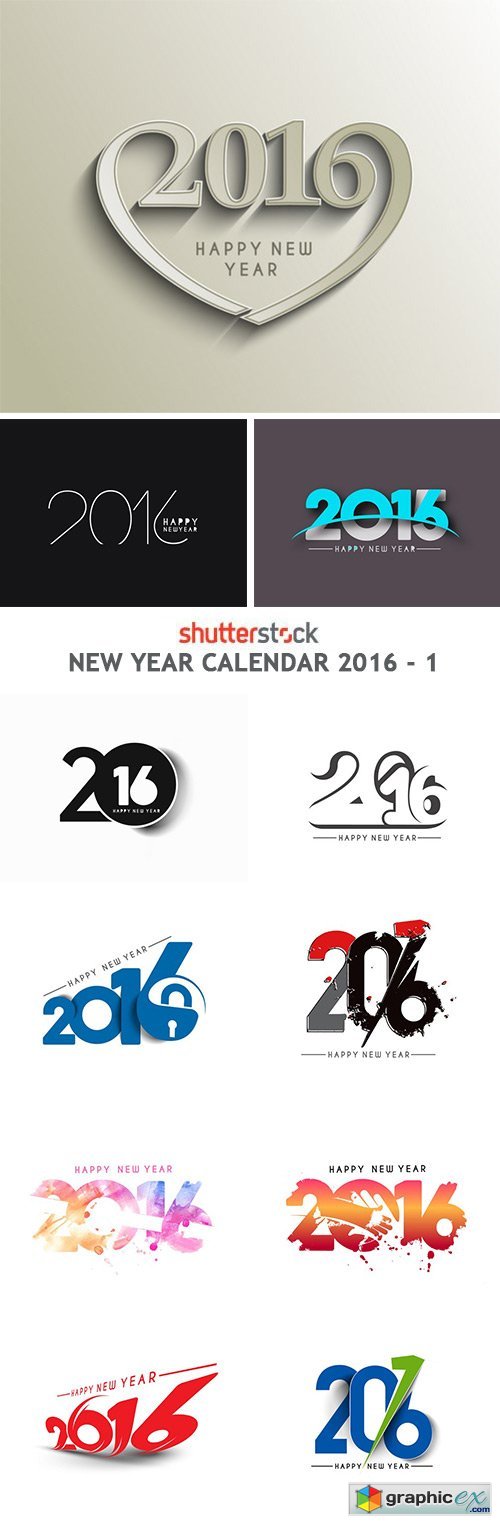 New Year Calendar 2016 - 1 - 25xEPS