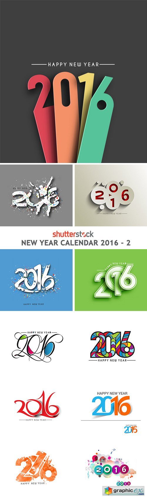New Year Calendar 2016 - 2 - 25xEPS