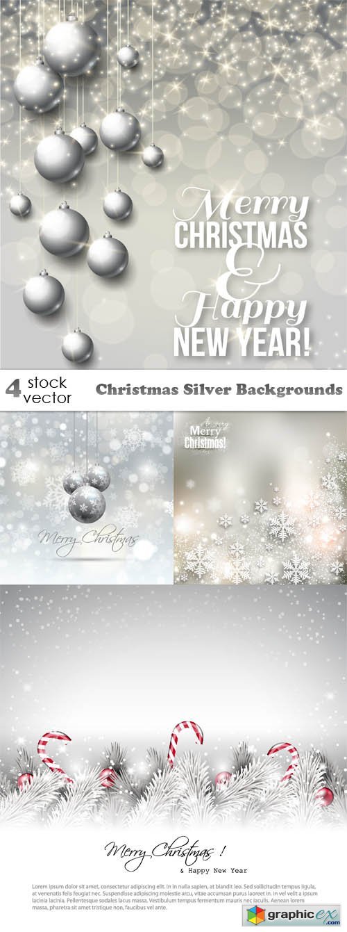 Vectors - Christmas Silver Backgrounds