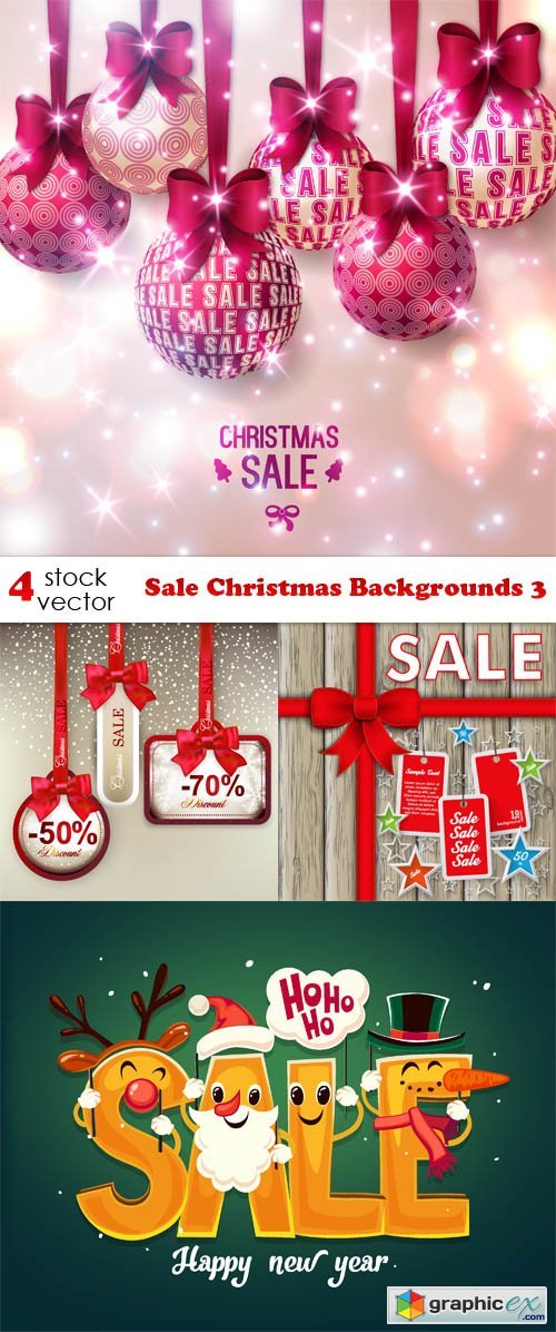 Vectors - Sale Christmas Backgrounds 3
