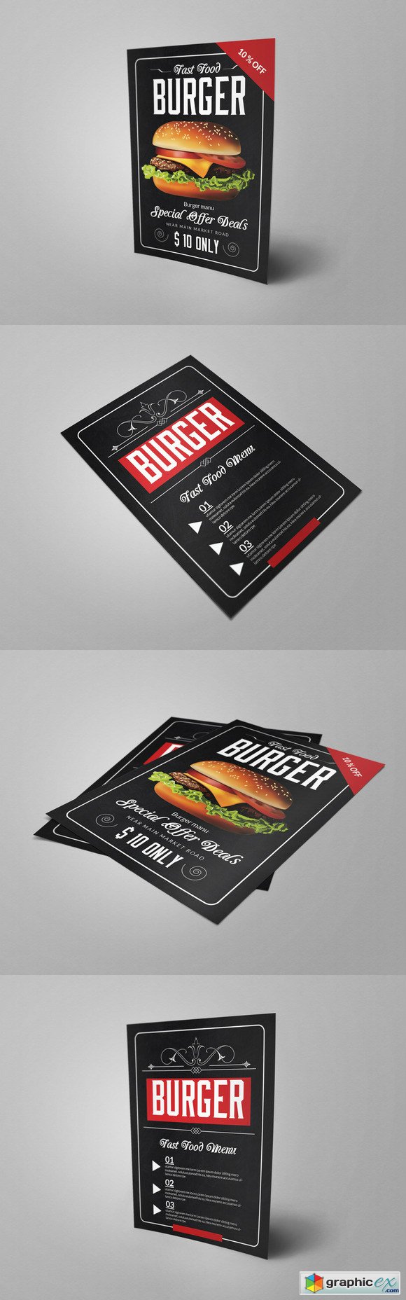 Double Sided Fast Food Flyer