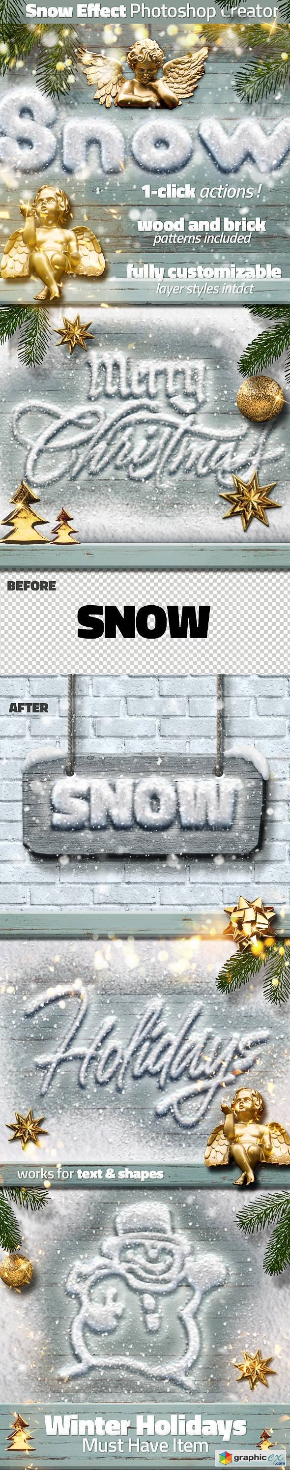Snow and Wood Photoshop Winter Sign Creator