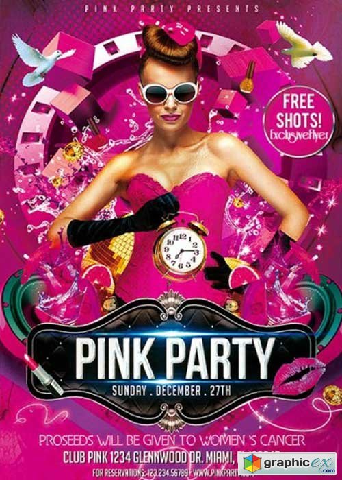 Pink Party Premium Flyer Template