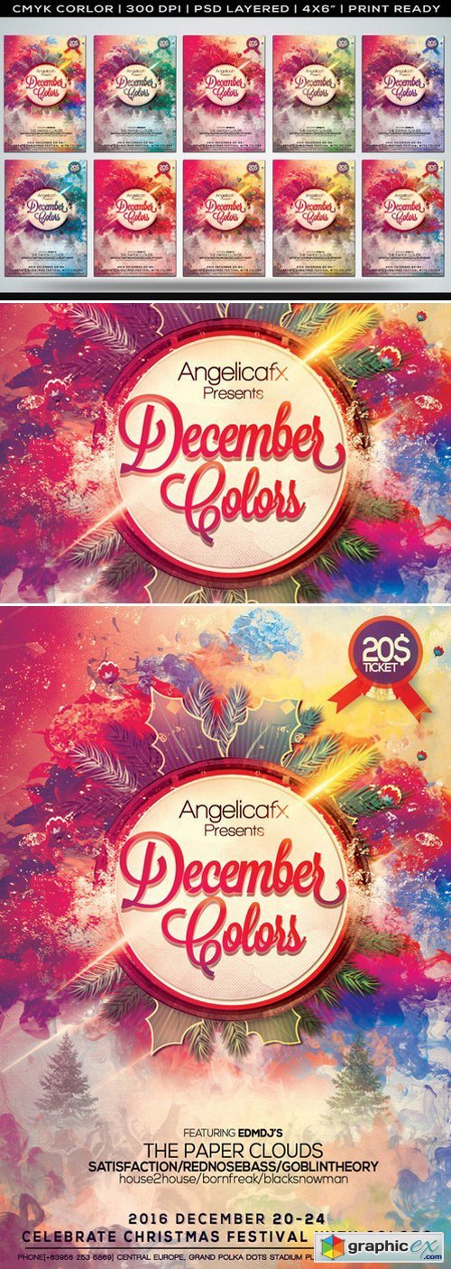 December Colors Flyer Template