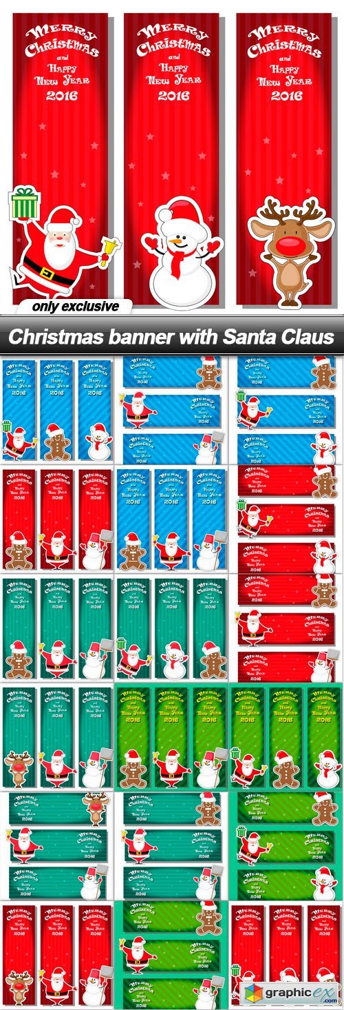 Christmas banner with Santa Claus - 19 EPS