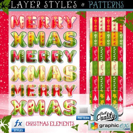 Christmas Photoshop Layer Styles and Patterns