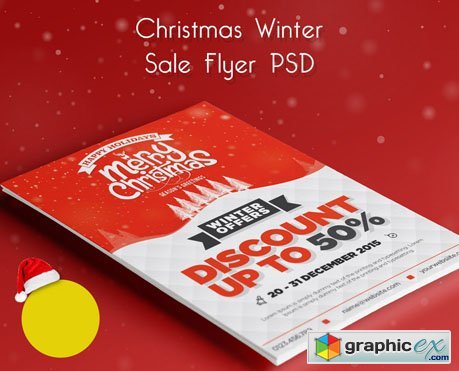Christmas Winter Sale Flyer PSD Template