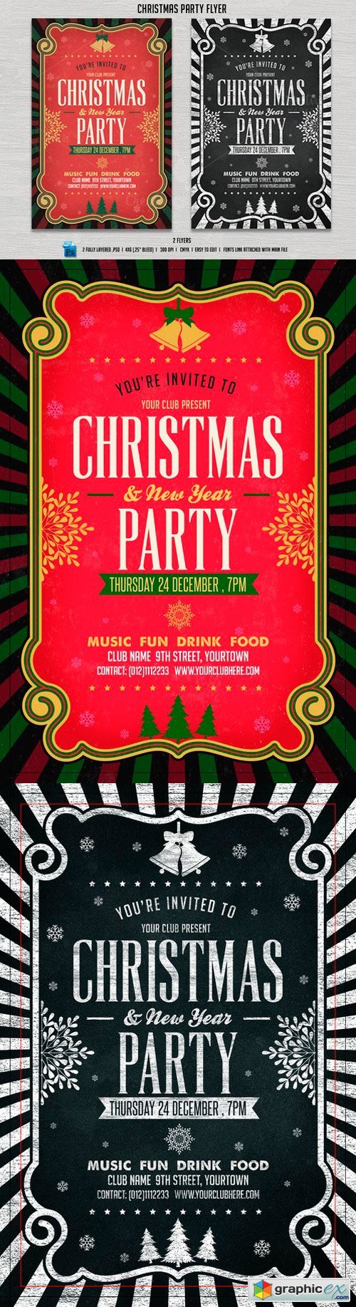 Christmas & New Year Party Flyer 428541