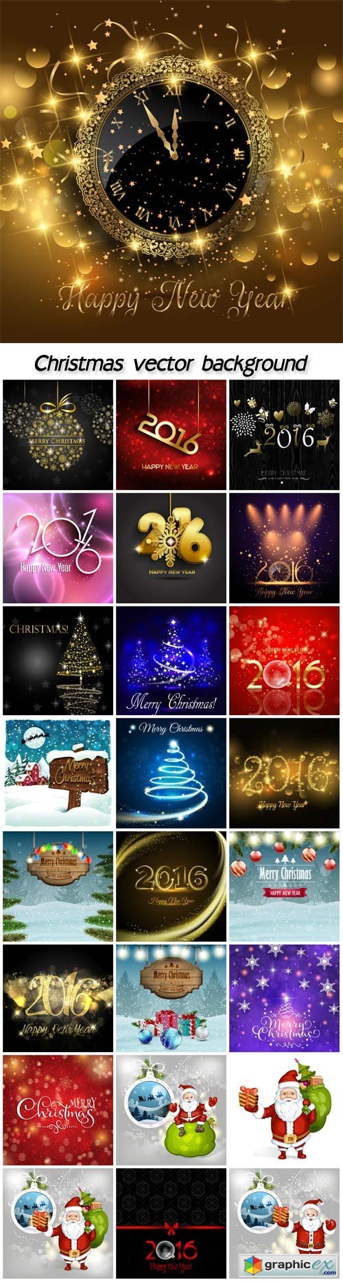 Christmas set, vector Christmas backgrounds