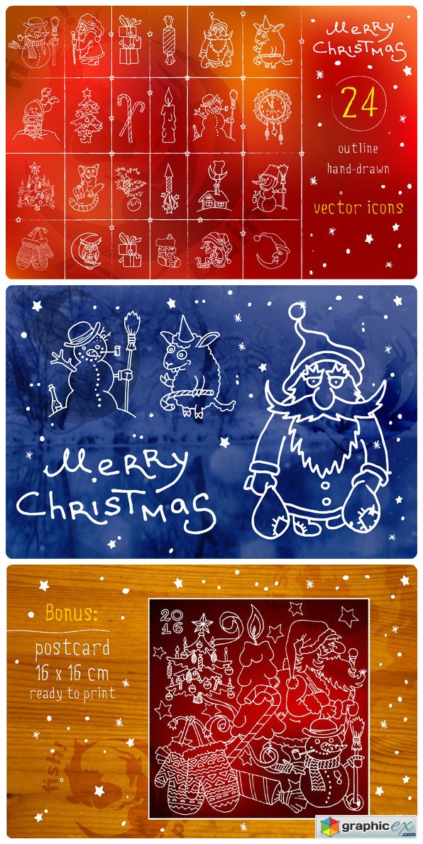 Christmas and New Year vector icons