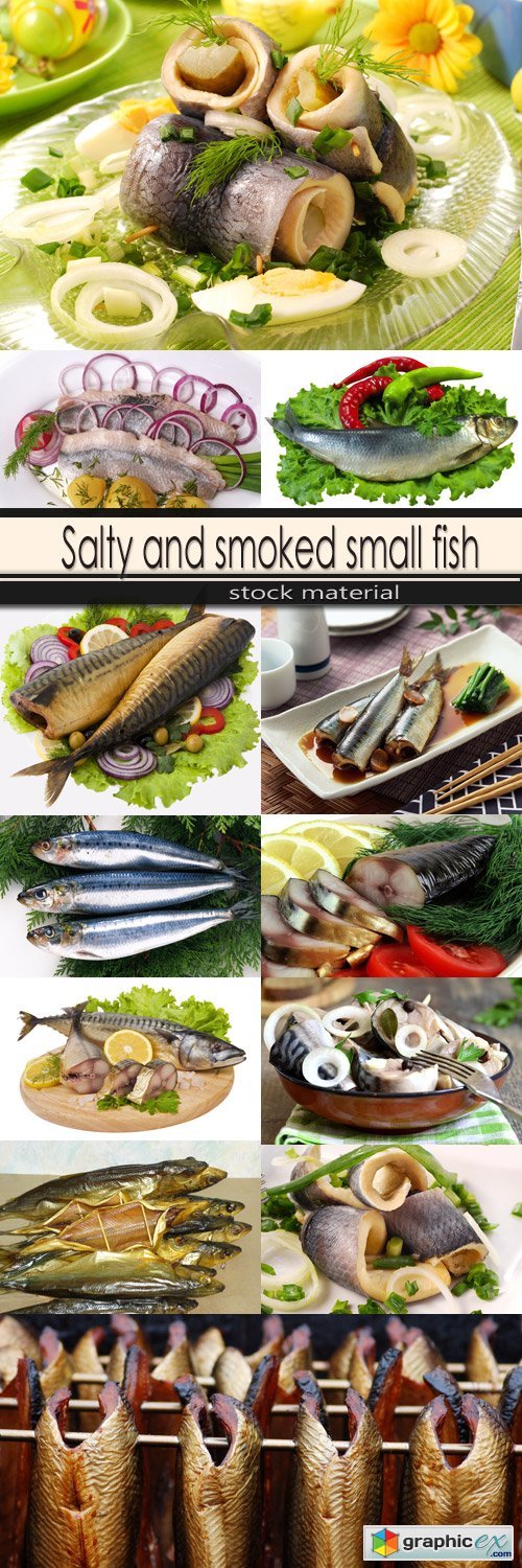 Salty and smoked small fish