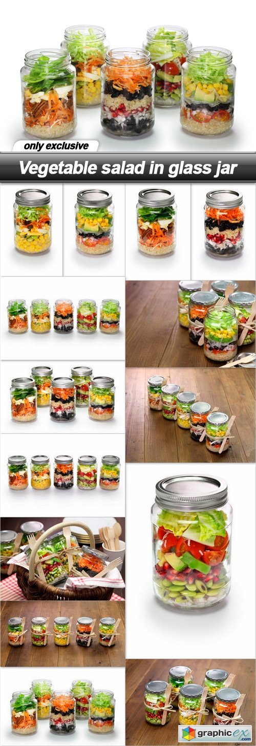 Vegetable salad in glass jar - 14 UHQ JPEG