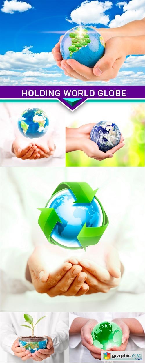 Holding world globe environment 6x JPEG