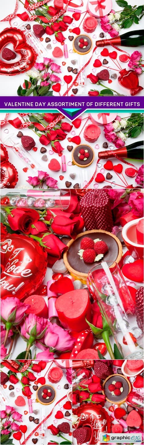 Valentine Day assortiment of different gifts 5x JPEG