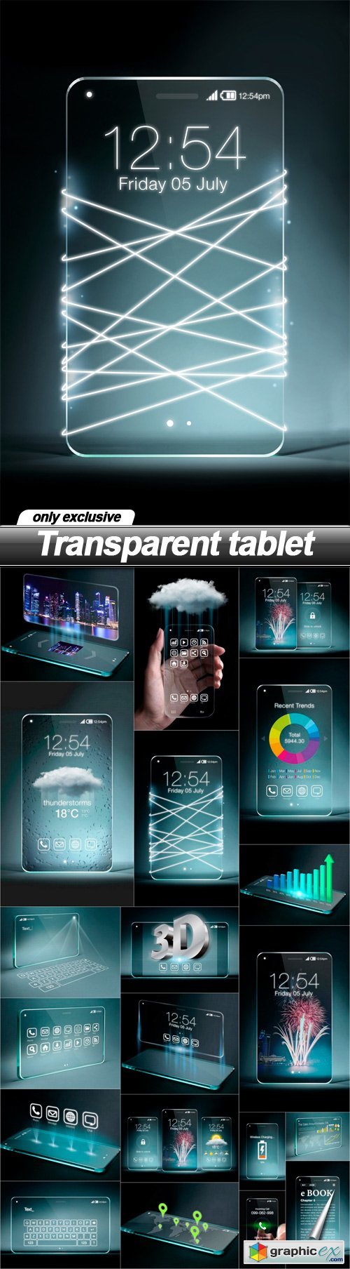 Transparent tablet - 20 UHQ JPEG