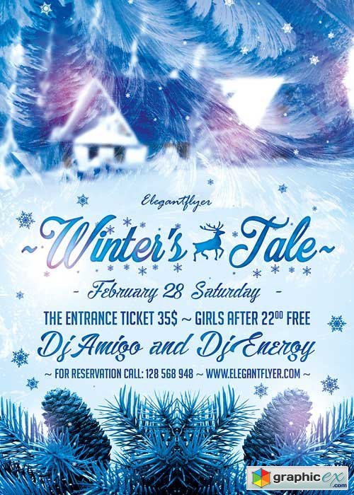 Winter's Tale Flyer PSD Template + Facebook Cover