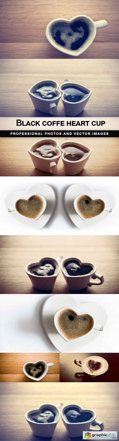Black coffe heart cup