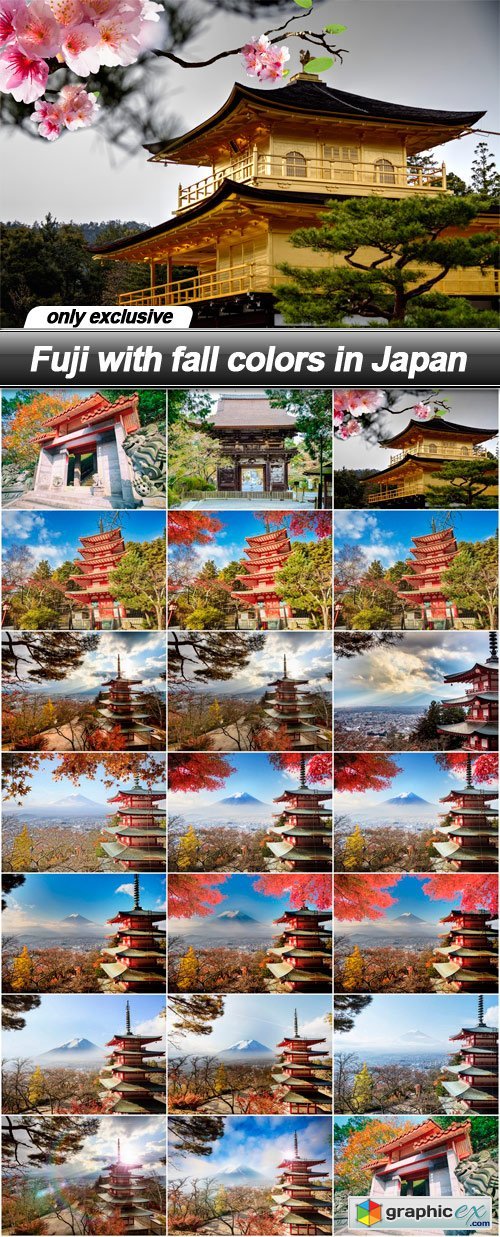 Fuji with fall colors in Japan - 20 UHQ JPEG