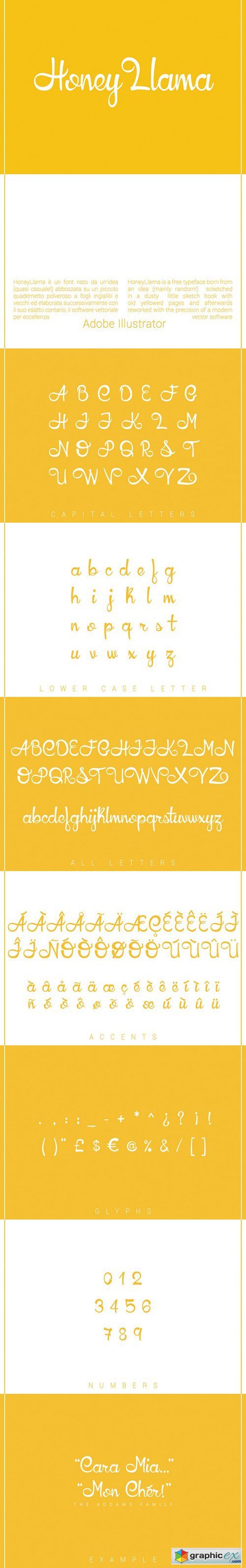 HoneyLlama Typeface