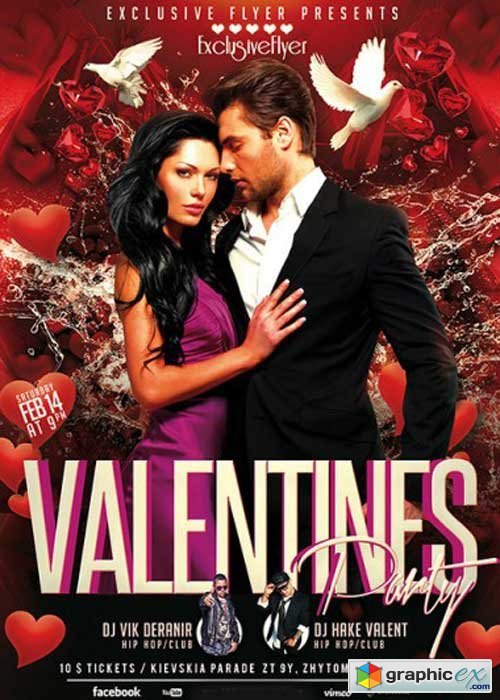 Valentines Party Premium Flyer Template
