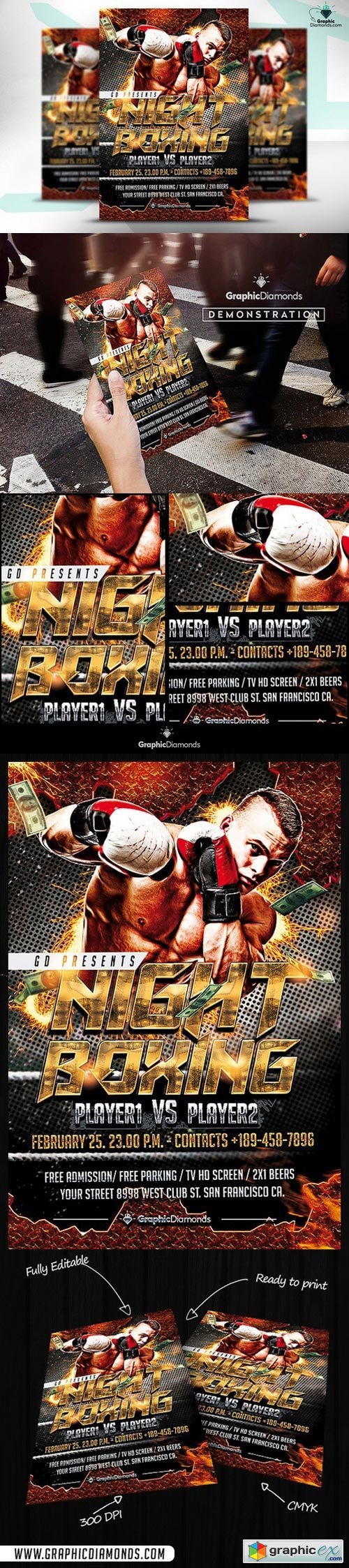 Night Boxing Flyer Template