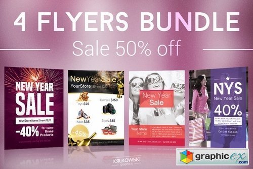 New Year Sale Flyers Bundle