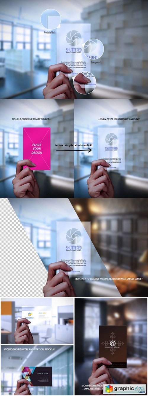 Transparent Business Card Mockup