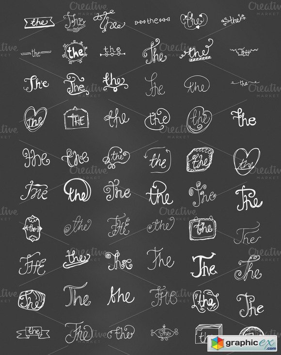 60 Hand drawn &#039;The&#039; PS Brushes