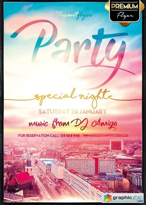  Party Special Night Flyer PSD Template + Facebook Cover