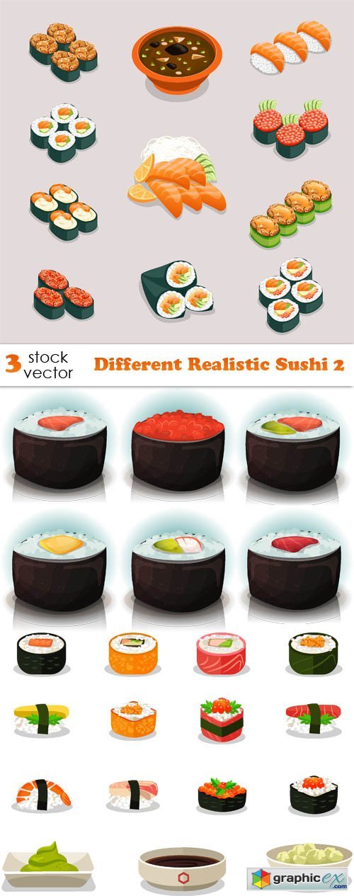 Vectors - Different Realistic Sushi 2