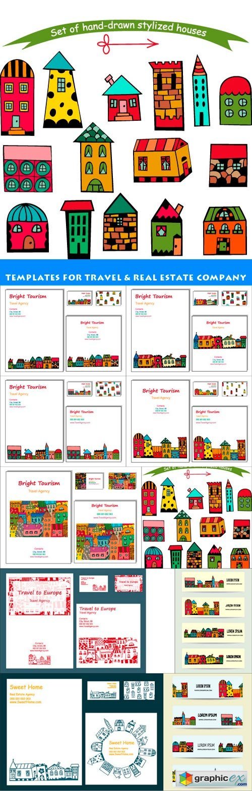 Templates for travel & real estate company 10X EPS