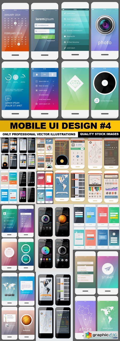Mobile UI Design #4 - 17 Vector