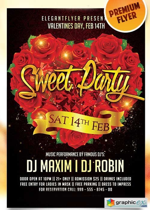  Sweet Party Flyer PSD Template + Facebook Cover