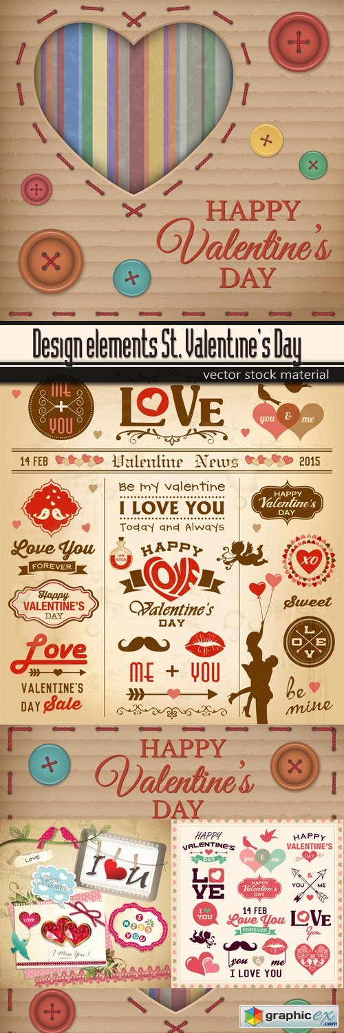 Design elements St. Valentine&#039;s Day