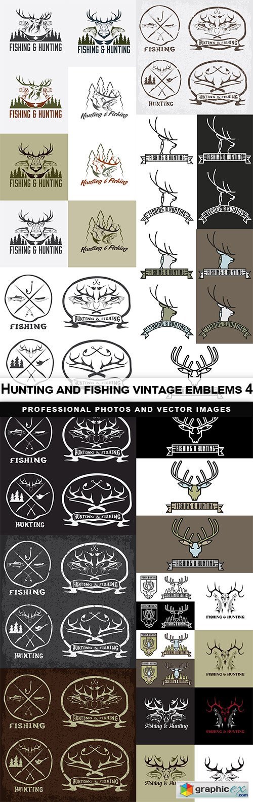 Hunting and fishing vintage emblems 4