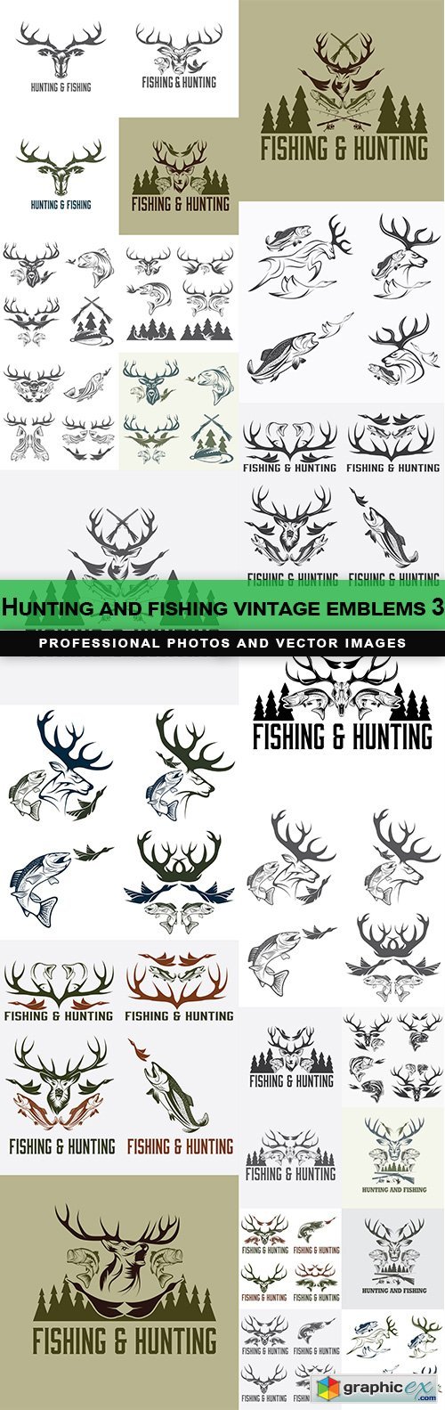 Hunting and fishing vintage emblems 3