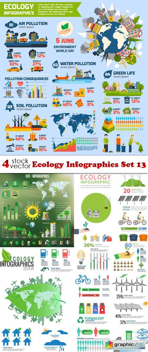 Vectors - Ecology Infographics Set 13